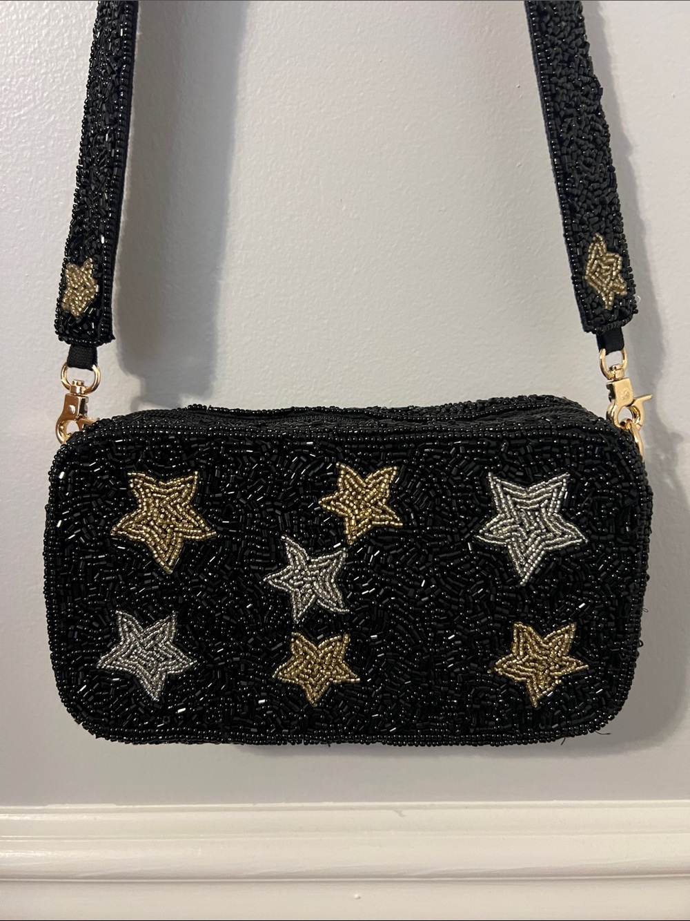 Y2K Midnight Star Beaded Bag